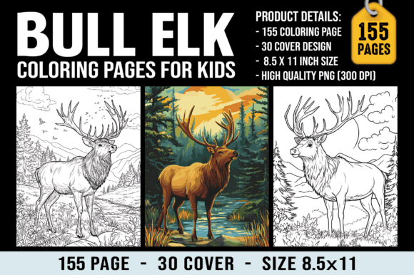 155 Bull Elk Coloring Pages