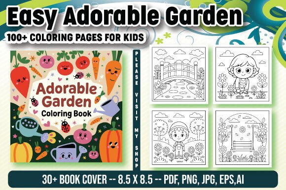 Adorable Garden Bold Easy Coloring Pages – A Creative Escape for All Ages