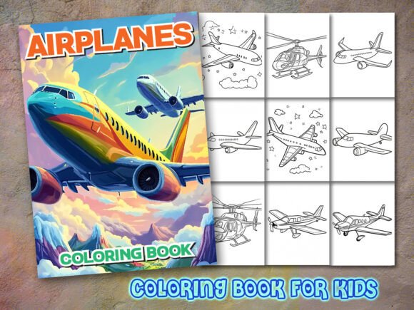 Airplane Coloring Page and Coloring Book: A Creative Escape for All Ages