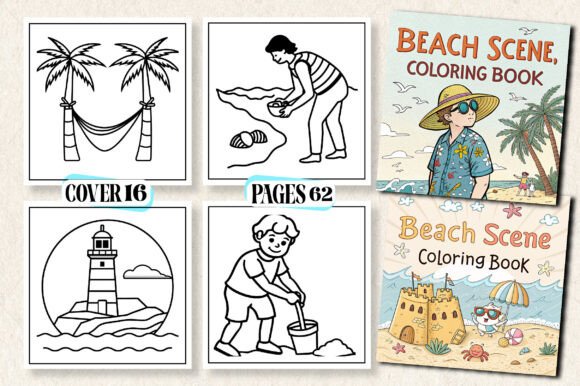 Beach Scene Coloring Book: A Creative Escape for All Ages