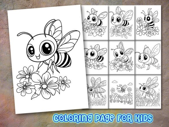 Bee Coloring Pages and Coloring Book