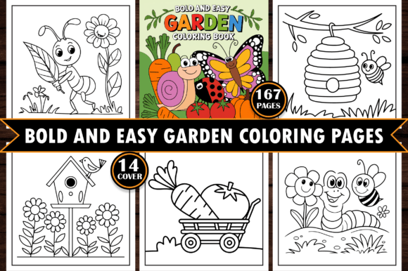 Bold and Easy Garden Coloring Pages Kids