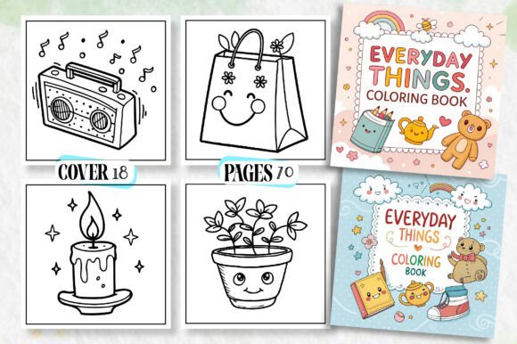 Bold Everyday Cute Things Coloring Page