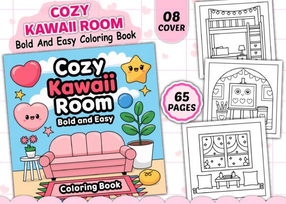 Cozy Kawaii Room Coloring Pages for Kids: A Creative Escape for Young Minds