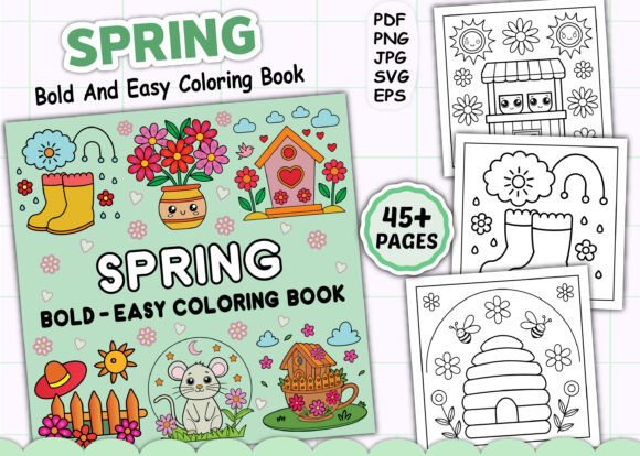 Cozy Spring Bold and Easy Coloring Pages: A Versatile Resource for Creative Projects