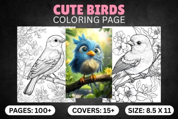 Cute Birds - Coloring Book for Kids: A Versatile and High-Quality Resource for Creators