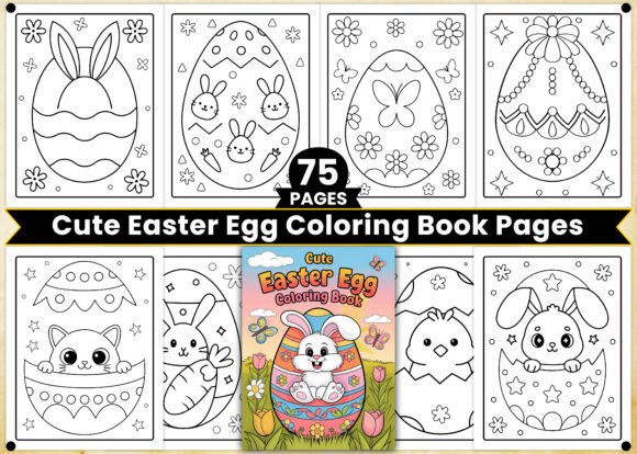 Cute Easter Egg Coloring Book Pages