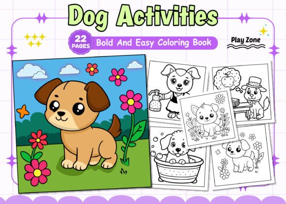 Dog Activities Bold Easy Coloring Pages: A Creative Escape for All Ages