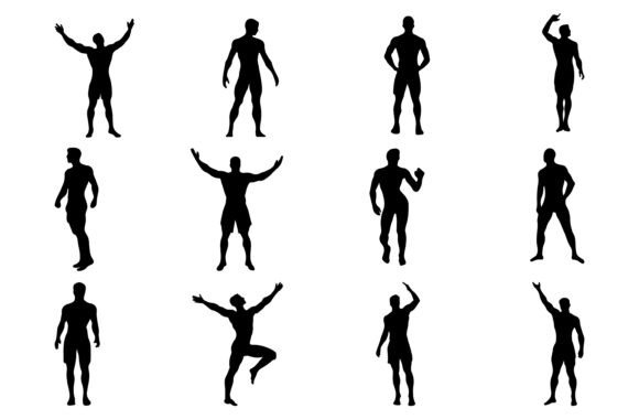 Dynamic Male Gymnast Silhouette: A Versatile Design for Print and Merchandise
