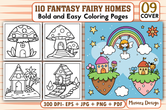 Fantasy Fairy Homes Coloring Pages: A Creative Escape for Artists of All Ages