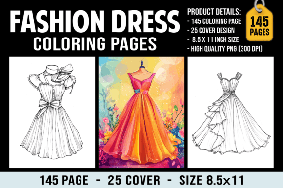 Fashion Dress Coloring Pages for Kids: A Creative Journey into Art and Imagination