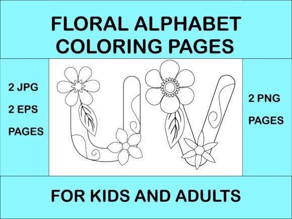 Floral Alphabet Coloring Pages for Kids