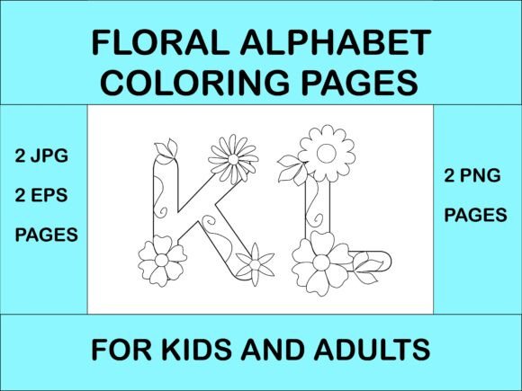 Floral Alphabet Coloring Pages Kids