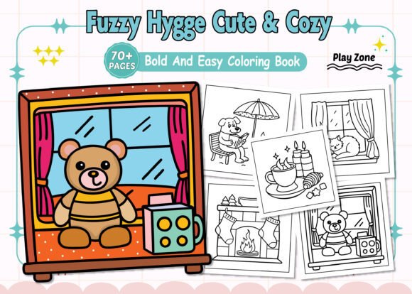 Fuzzy Hygge Coloring Pages for Relaxation