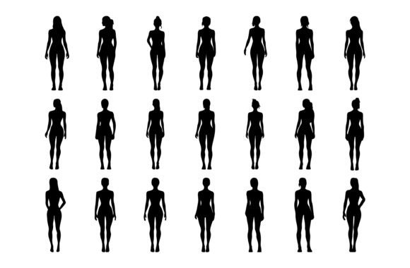 Gymnastics Silhouette of Female Figures: A Versatile Design Element for Print Products