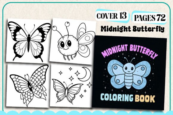 Midnight Butterfly Coloring Page