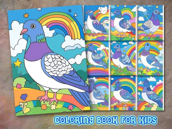 Pigeon Coloring Pages and Book Cover Design