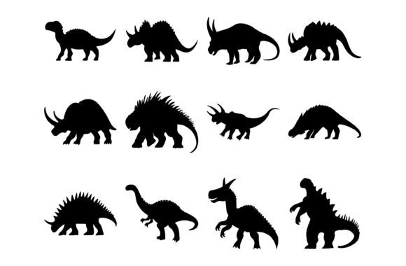 Set of Armored Herbivores Silhouette: A Versatile Design for Print-on-Demand and KDP Products