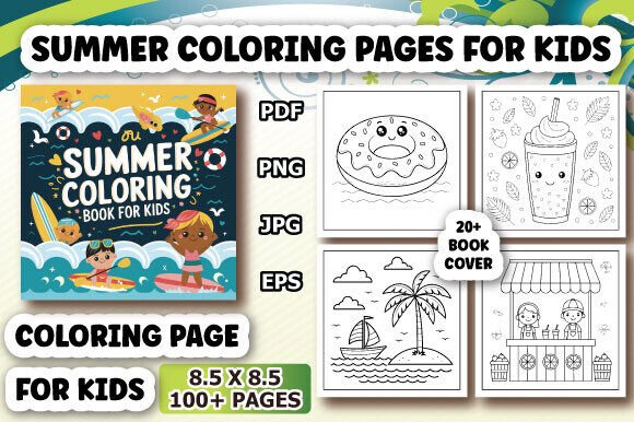 Summer Coloring Pages for Kids V2: A Creative Escape for Young Minds
