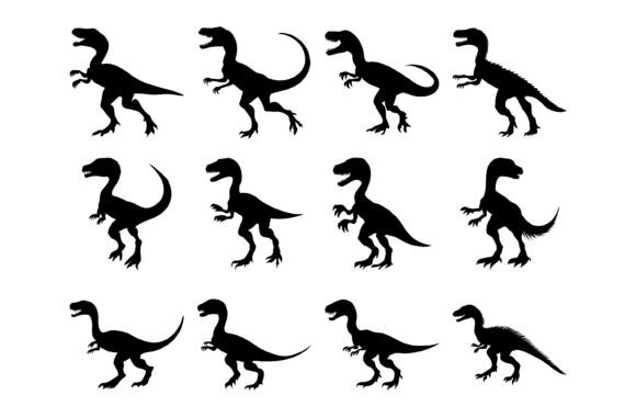 Velociraptor Vector Silhouette for Creative Designs